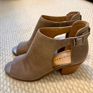 Lucky Brand Barimo Open Toe Leather Bootie